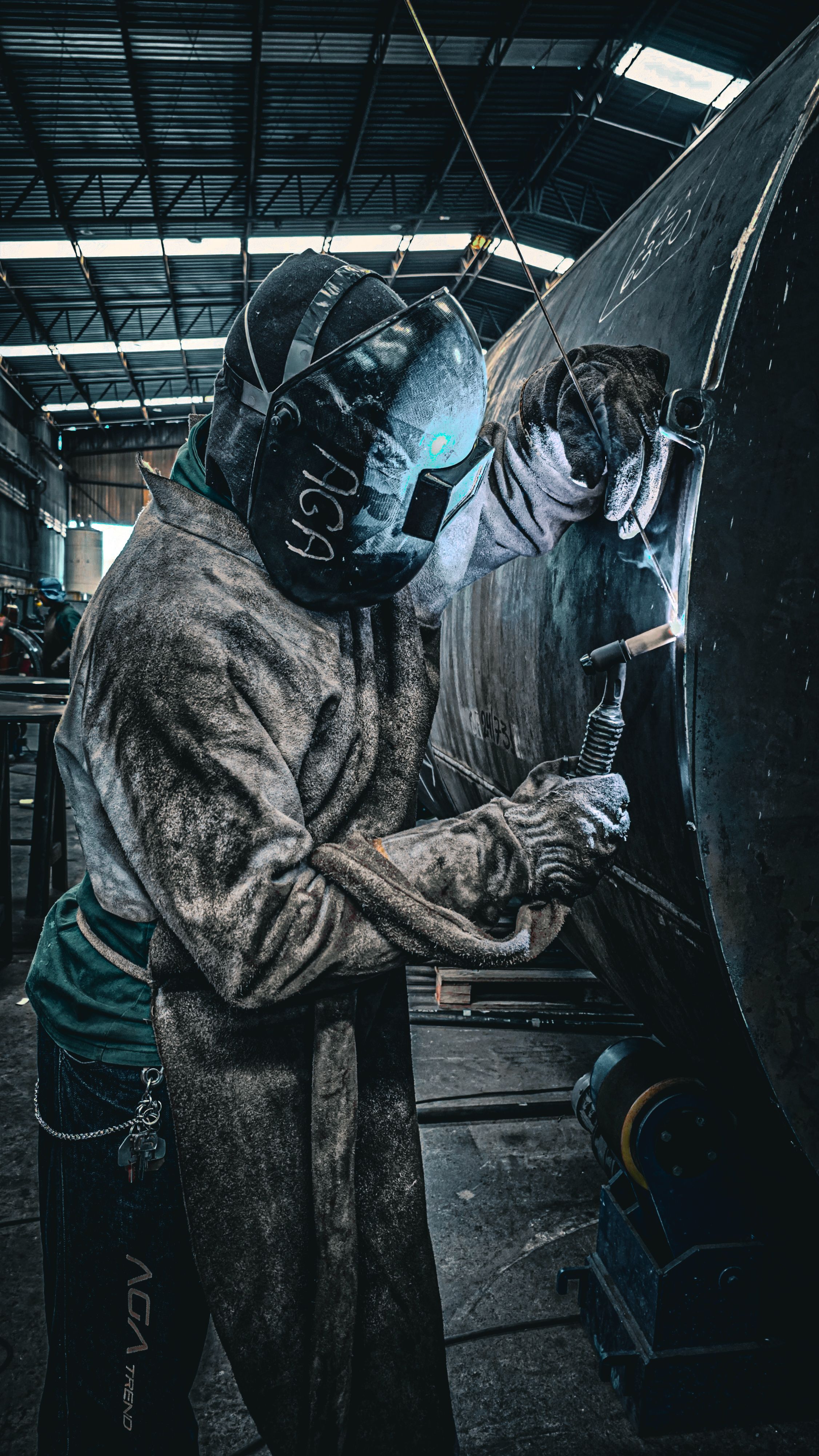 Radiographic film reviewed for a gas pipeline weld inspection